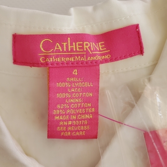 7140 * Catherine Malandrino Button Down Eyelet Dress Off White Size 4 - Picture 3 of 10